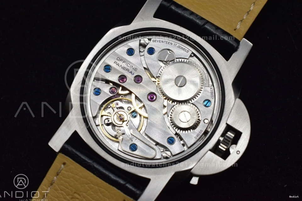 A6497 Edition H 1:1 Superlumed on Y-Incabloc XF Leather PAM217 Dial with Best Black Strap 0113